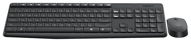 Клавиатура и мышь Logitech MK235 Wireless Keyboard and Mouse Black USB (фото modal 1)