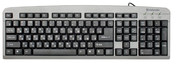 Клавиатура Defender Element HB-520 Grey PS/2 (фото modal 1)