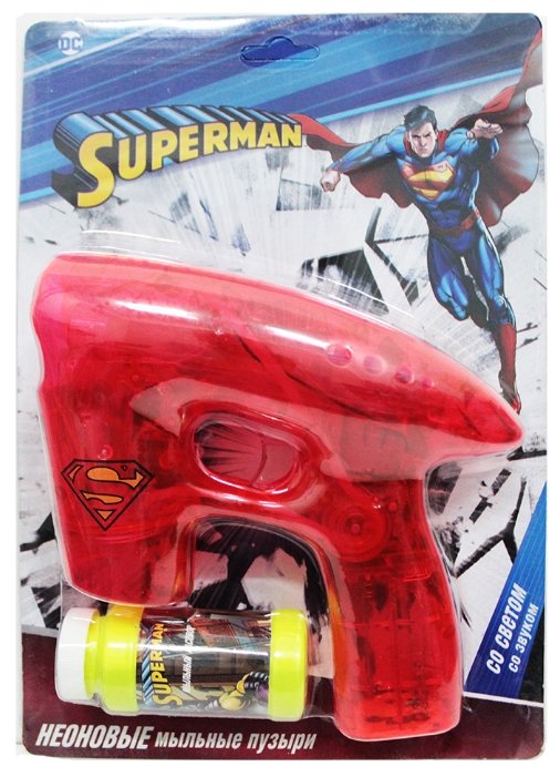 Пистолет с мыльными пузырями 1 TOY Superman, 45 мл Т59656 (фото modal 1)