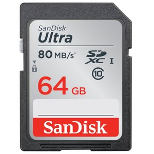 Карта памяти SanDisk Ultra SDXC Class 10 UHS-I 80MB/s 64GB (фото modal nav 1)