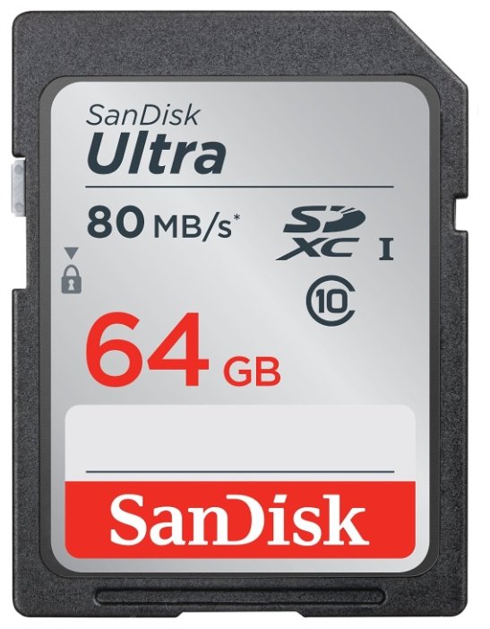 Карта памяти SanDisk Ultra SDXC Class 10 UHS-I 80MB/s 64GB (фото modal 1)
