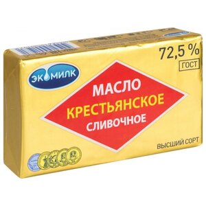 Экомилк Масло сливочное 72.5%, 180 г (фото modal nav 1)