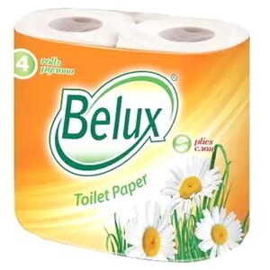 Туалетная бумага Belux белая двухслойная (фото modal nav 1)