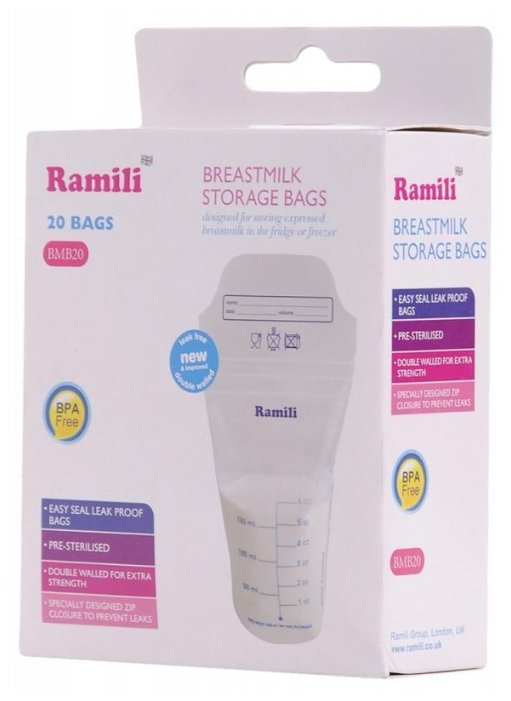 Ramili Baby Пакеты для хранения грудного молока Breastmilk Storage Bags BMB20 (фото modal 3)