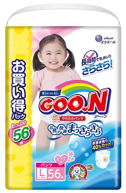 Goo.N трусики для девочек Ultra L (9-14 кг) 56 шт. (фото modal 2)