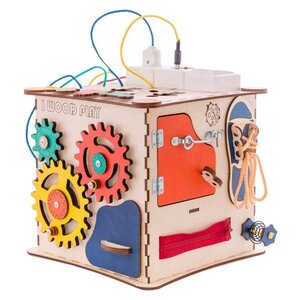 Развивающая игрушка IWOODPLAY Бизикуб с блоком электрики (фото modal nav 4)
