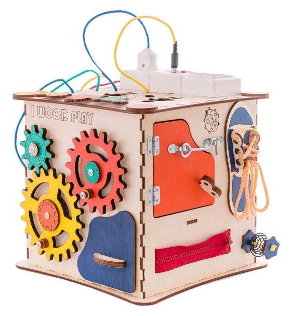 Развивающая игрушка IWOODPLAY Бизикуб с блоком электрики (фото modal 4)
