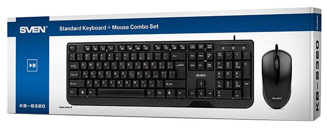 Клавиатура и мышь SVEN KB-S320 Black USB (фото modal 10)