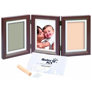 Baby Art Creative baby souvenirs - Double print frame brown and taupe/beige (34120108) (фото modal nav 2)