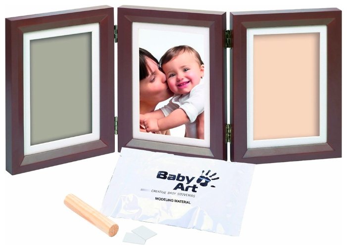 Baby Art Creative baby souvenirs - Double print frame brown and taupe/beige (34120108) (фото modal 2)