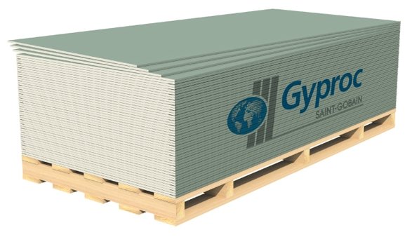 Гипсокартонный лист (ГКЛ) Gyproc Аква Оптима Лонг влагостойкий 3000х1200х12.5мм (фото modal 1)
