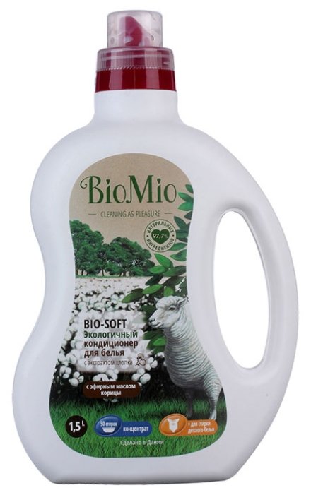 Кондиционер для белья BIO-SOFT с эфирным маслом корицы и экстрактом хлопка BioMio (фото modal 1)
