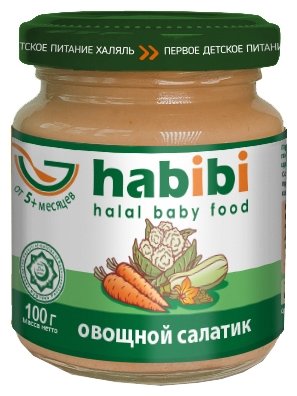 Пюре Habibi Овощной салатик (с 5 месяцев) 100 г, 1 шт. (фото modal 1)