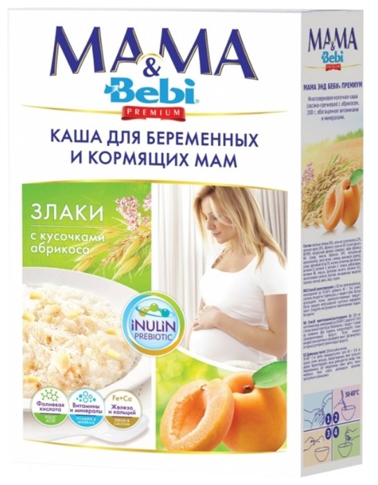 Каша для беременных и кормящих мам Bebi Злаки с кусочками абрикоса 200 г (фото modal 1)