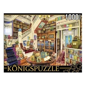 Пазл Рыжий кот Konigspuzzle Большая библиотека (МГК1000-8258), 1000 дет. (фото modal nav 1)