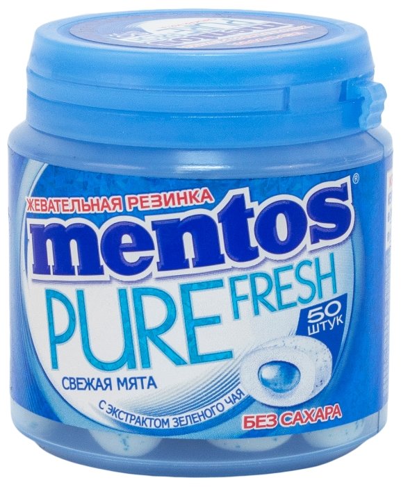 Жевательная резинка MENTOS Pure fresh Свежая мята 100 г (фото modal 1)