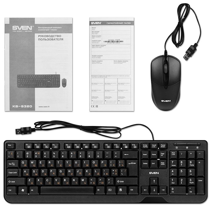 Клавиатура и мышь SVEN KB-S320 Black USB (фото modal 9)