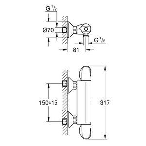Термостатический двухрычажный смеситель для душа Grohe Grohtherm 1000 34143003 (фото modal nav 2)