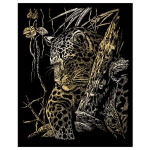 Гравюра Royal & Langnickel Леопард на дереве (GOLF21) золотистая основа (фото modal nav 2)