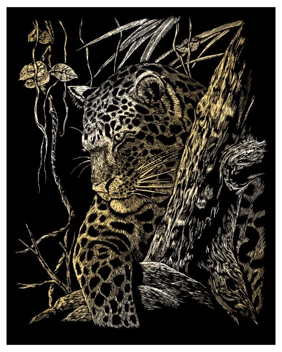 Гравюра Royal & Langnickel Леопард на дереве (GOLF21) золотистая основа (фото modal 2)