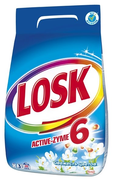 Стиральный порошок Losk Active-Zyme 6 Свежесть цветов (автомат) (фото modal 2)
