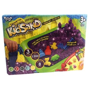 Кинетический песок Danko Toys Набор Kidsand 3 цвета с песочницей (фото modal nav 1)