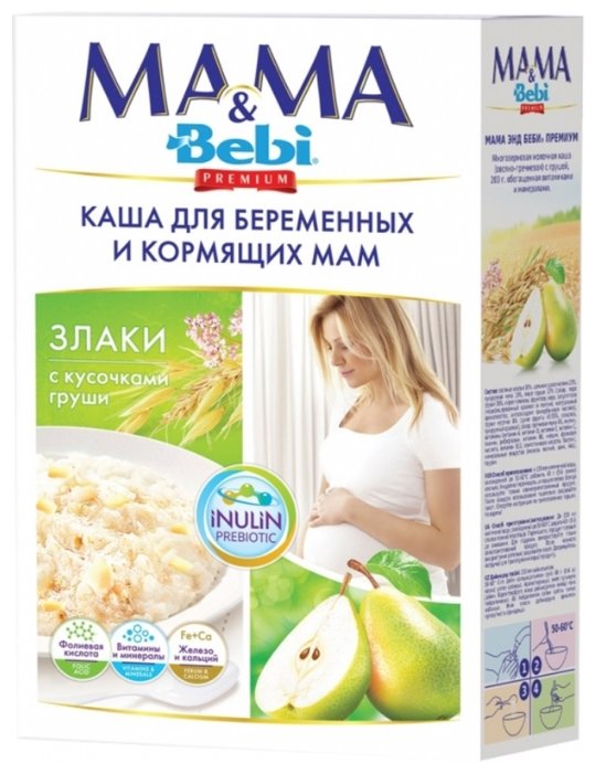 Каша для беременных и кормящих мам Bebi Злаки с кусочками груши 200 г (фото modal 1)