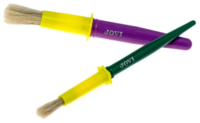 Набор кистей JOVI синтетика, круглая, короткая ручка, 2 шт. (фото modal 4)