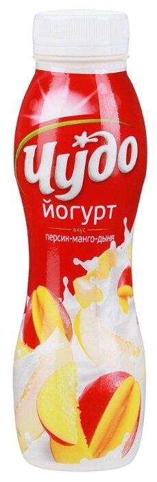 Питьевой йогурт Чудо персик-манго-дыня 2.4%, 270 г (фото modal 1)