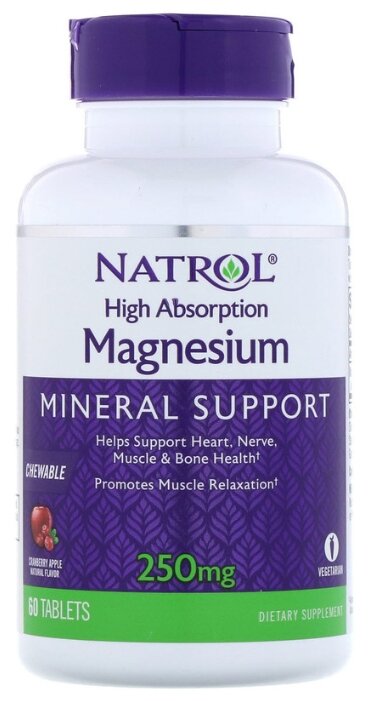 Минерал Natrol Magnesium High Absorption 250mg (60 таблеток) (фото modal 1)