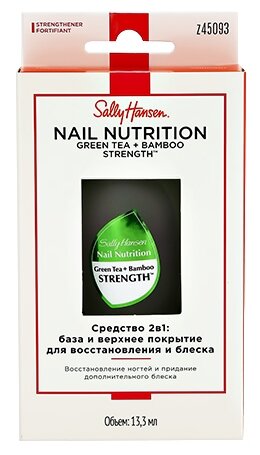 Базовое и верхнее покрытие Sally Hansen 2 в 1 Nail Nutrition Green Tea + Bamboo Strength 13.3 мл (фото modal 2)