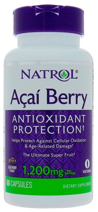 Антиоксидант Natrol Acai Berry 1200 mg (60 капсул) (фото modal 1)