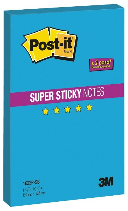 Post-it Блок Super sticky, 150х228 мм, 90 листов (1623R) (фото modal 3)