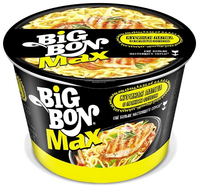 BIGBON Max Лапша куриная с пряным соусом 95 г (фото modal 1)