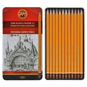 KOH-I-NOOR Набор чернографитных карандашей Art серия 1500 12 шт (1502012008PL) (фото modal nav 2)