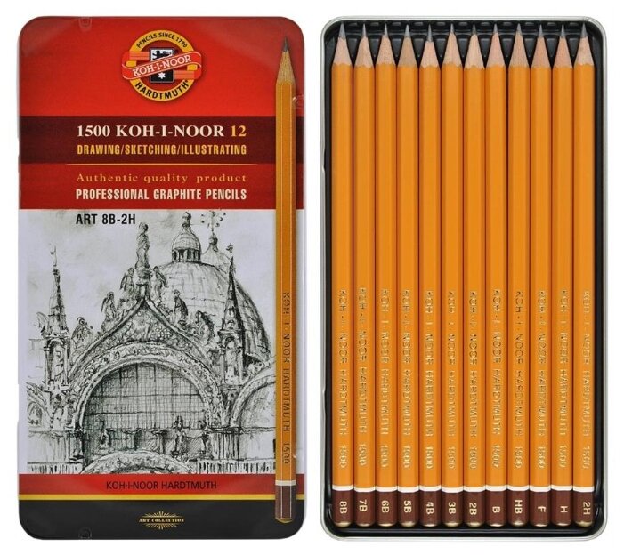 KOH-I-NOOR Набор чернографитных карандашей Art серия 1500 12 шт (1502012008PL) (фото modal 2)