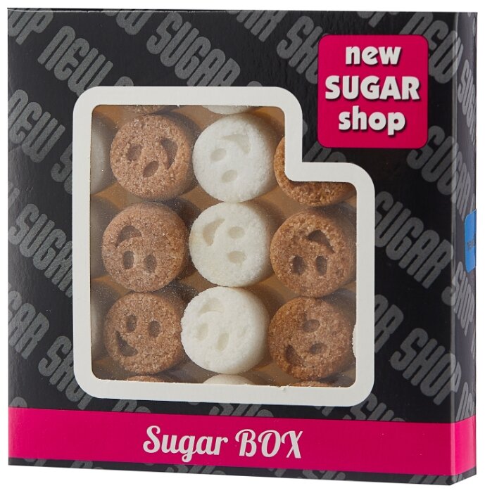Сахар New SUGAR shop фигурный Sugar BOX Смайлики сахарные тростниковые и белые (фото modal 1)