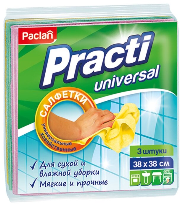 Салфетка для уборки Paclan Practi Universal 3 шт (фото modal 2)