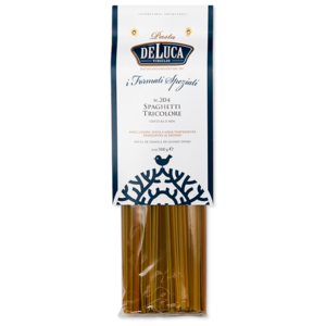 DeLuca Макароны Spaghetti Tricolore № 204 с томатами и шпинатом, 500 г (фото modal nav 1)