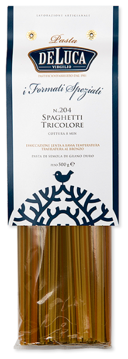 DeLuca Макароны Spaghetti Tricolore № 204 с томатами и шпинатом, 500 г (фото modal 1)