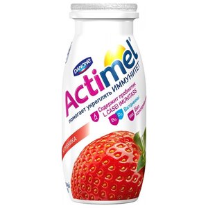 Кисломолочный напиток Actimel клубника 2.5%, 100 г (фото modal nav 1)