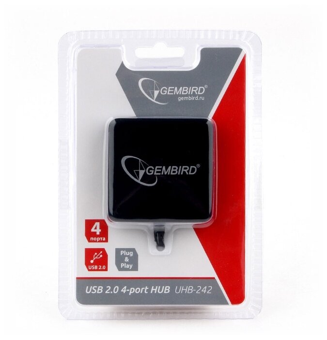 USB-концентратор Gembird UHB-242, разъемов: 4 (фото modal 3)