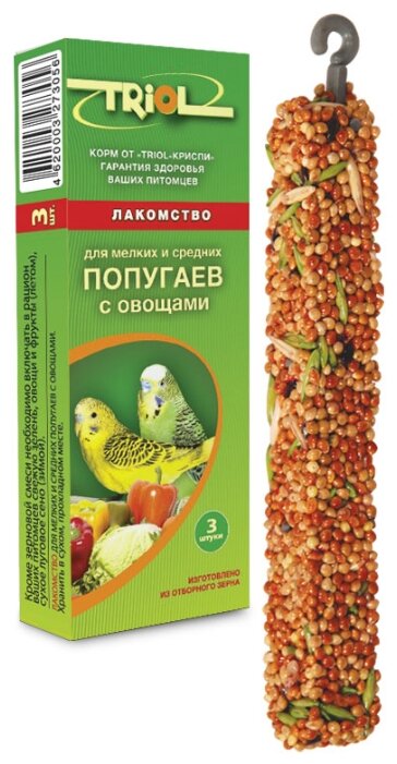 Лакомство для птиц Triol Standard с овощами для мелких и средних попугаев (фото modal 1)