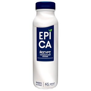 Питьевой йогурт EPICA натуральный состав 2.9%, 290 г (фото modal nav 1)