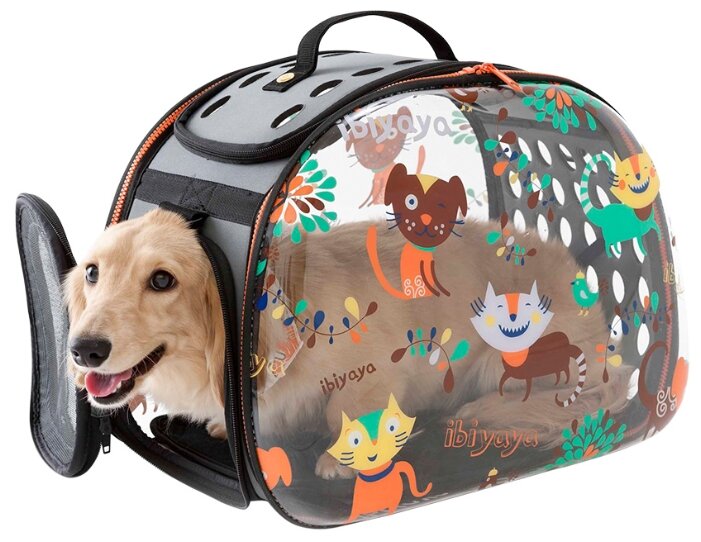 Переноска-сумка для собак Ibiyaya Transparent Hardcase Carrier 46х30х32 см (фото modal 3)