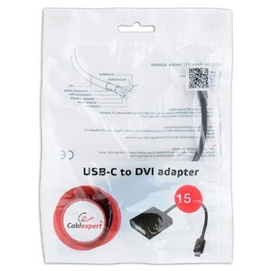 Переходник Cablexpert USB Type-C - DVI-I (A-CM-DVIF-01) 0.15 м (фото modal nav 2)