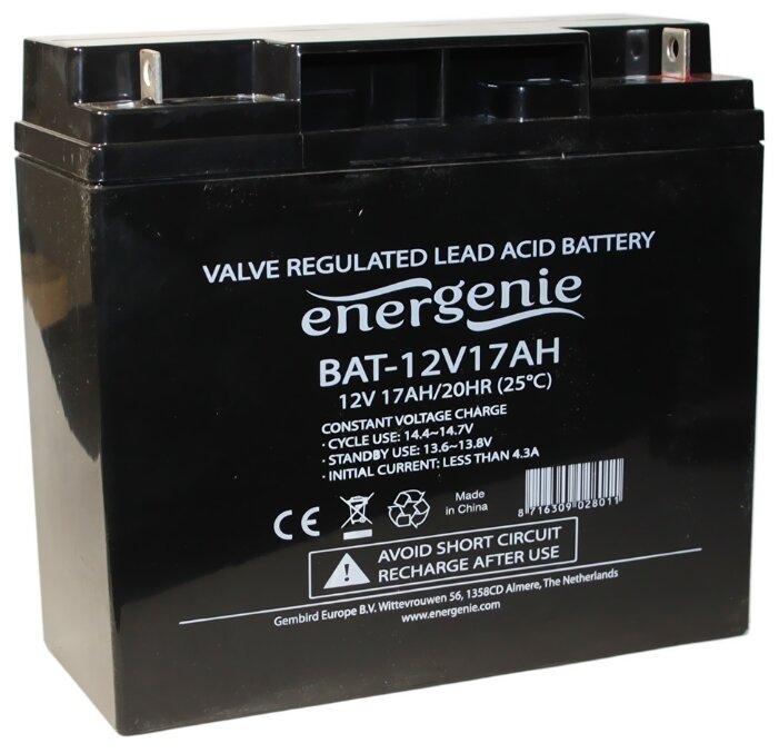 Аккумуляторная батарея Energenie BAT-12V17AH/4 17 А·ч (фото modal 1)
