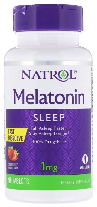 Мелатонин Natrol Melatonin 1 mg Fast Dissolve (90 таблеток) (фото modal 1)