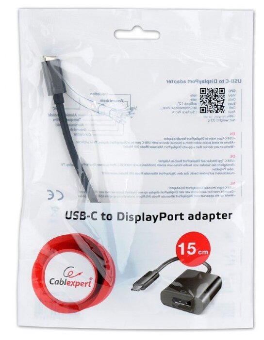 Переходник Cablexpert USB Type-C - DisplayPort (A-CM-DPF-01) 0.15 м (фото modal 2)