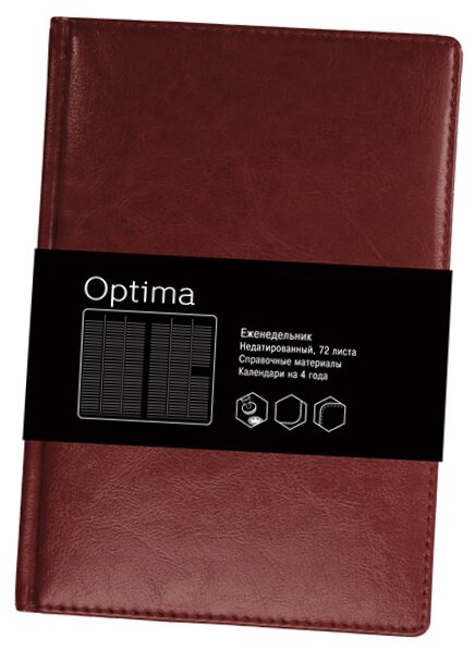 Ежедневник Listoff Optima недатированный, искусственная кожа, А4, 72 листов (фото modal 2)